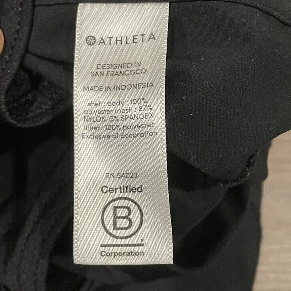 Athleta Mesh Racer Run Short 4" Womens XS Black Zip Pocket Elastic Waist Logo - Picture 5 of 8